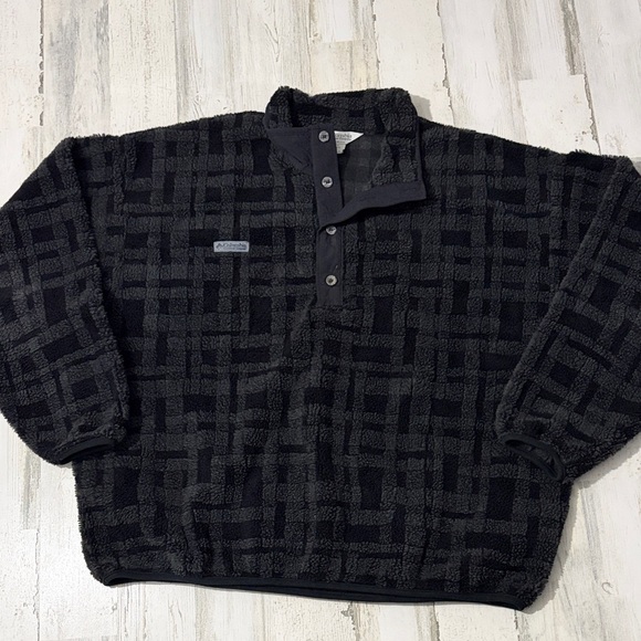 Columbia Other - Vintage Columbia Black Geometric Fleece Pullover Made in USA.   XL